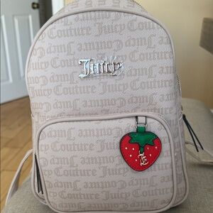 Juicy Couture Cream Backpack with Strawberry Accent